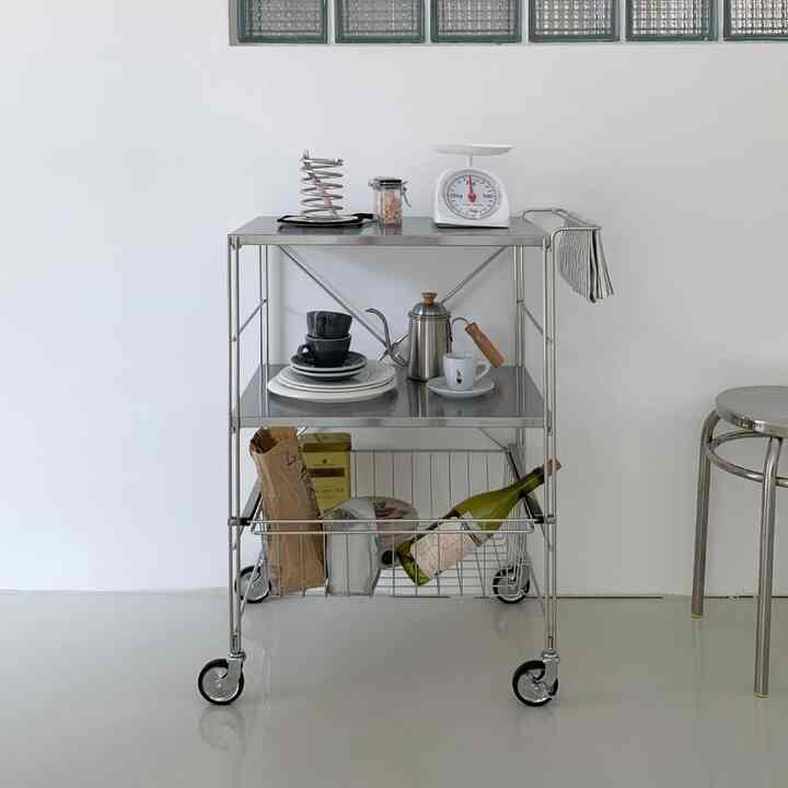 3段 Flat ステンレス ワゴン