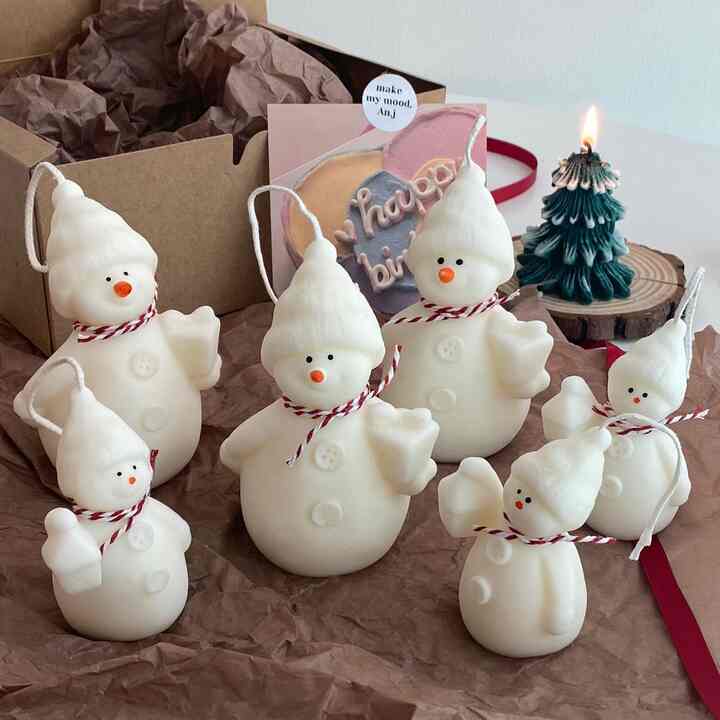 クリスマス スノーマン キャンドル［2サイズ］