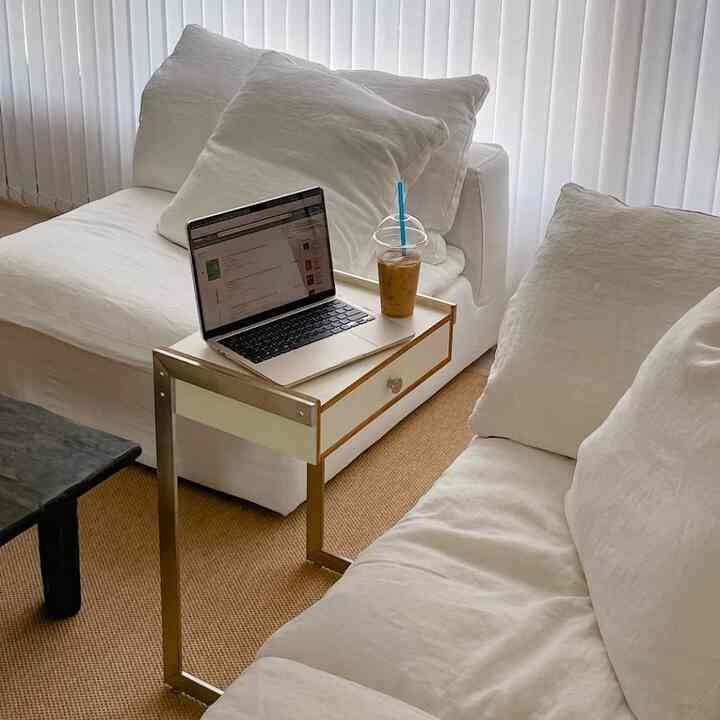 Morena LP サイドテーブル チェスト付き［3色］