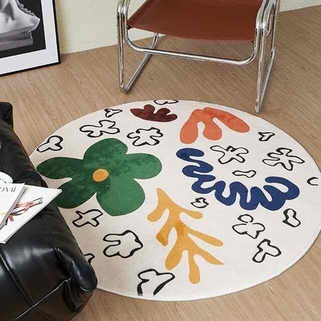 フラワー 円形 ラグ ビビッドガーデン［2サイズ］