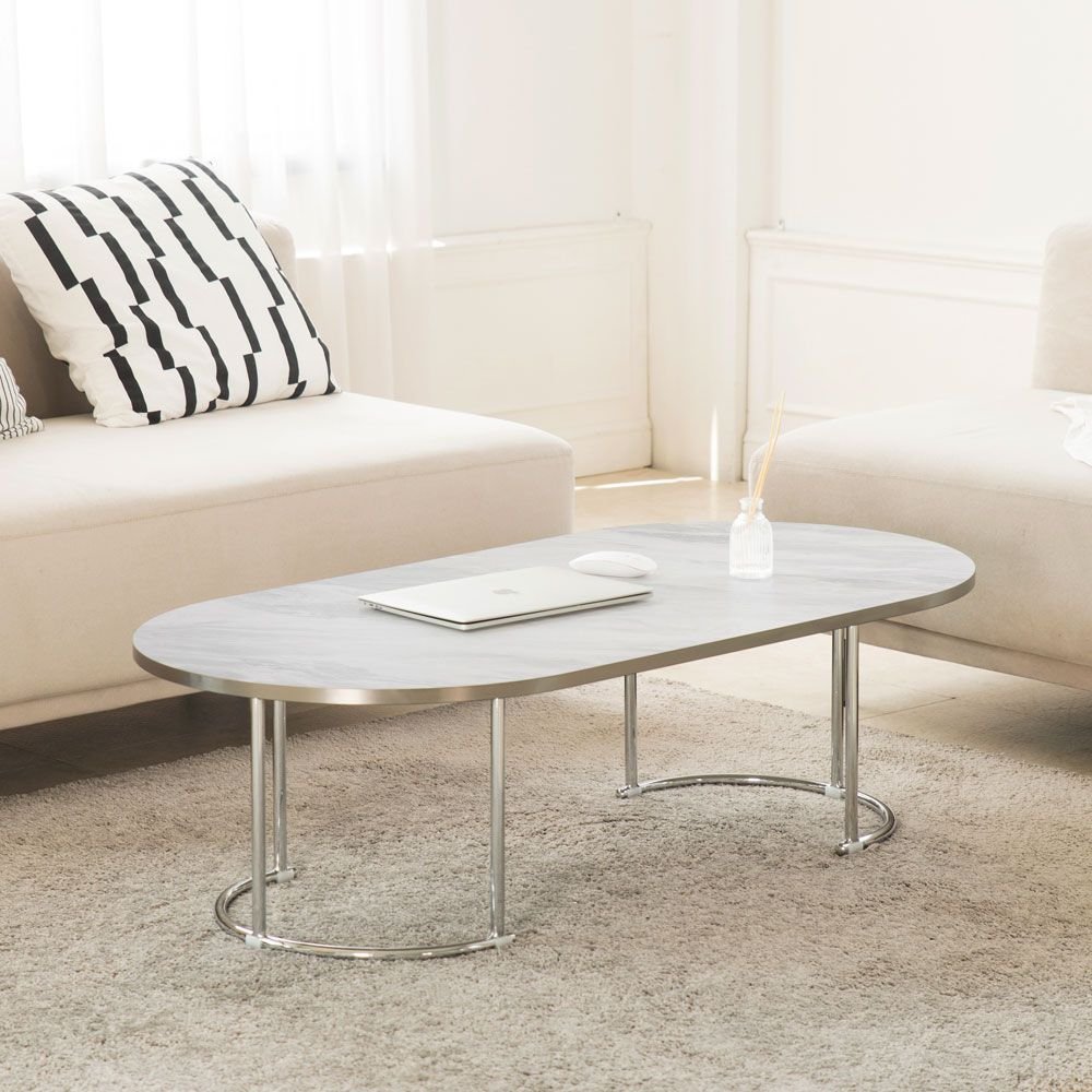 Sukwang furniture Roment 楕円形 ローテーブル［3色］ グレー