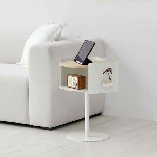 BEILE サイドテーブル 収納付き 40cm