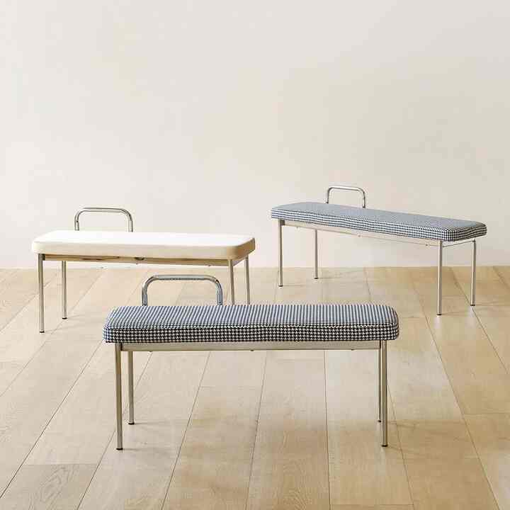 Doublin クローム ダイニングベンチ［2色・2サイズ］