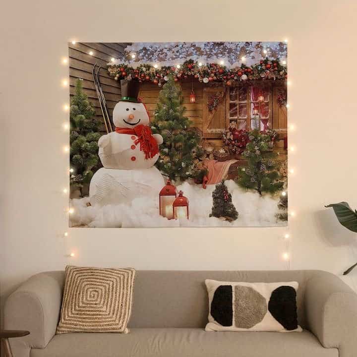 WINTER SNOWMAN クリスマス ファブリック ポスター［2サイズ］