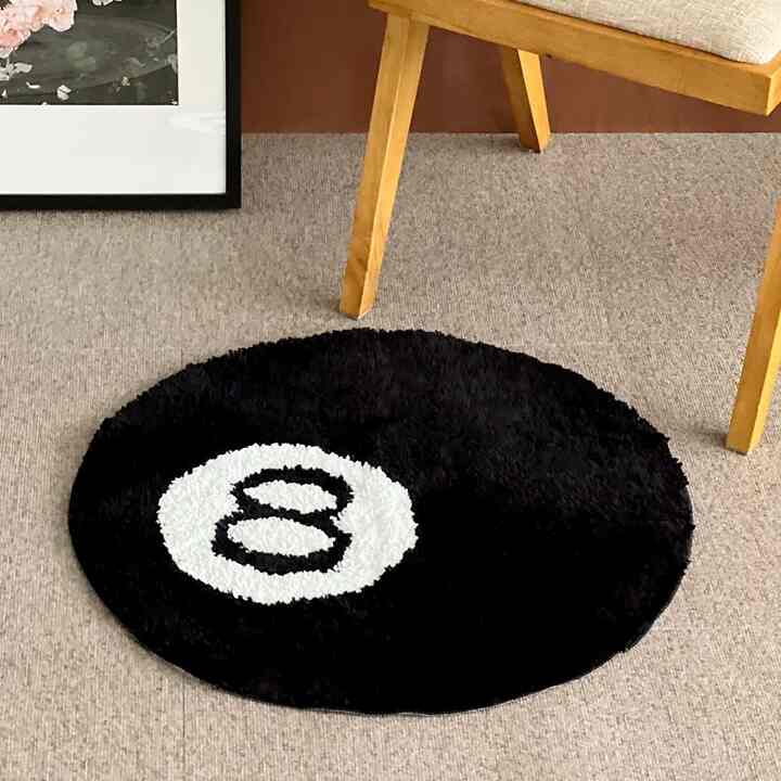 8ボール 円形 ミニ ラグ