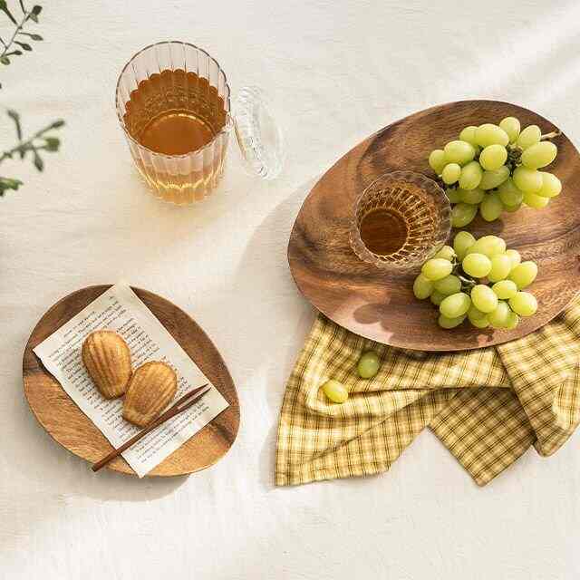 アカシア ウッド ブランチプレート