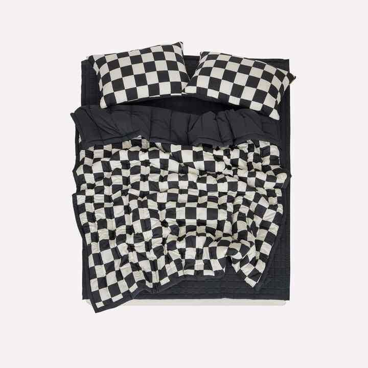 Le COR チェッカーボード カバーのいらない布団セット［2色・2サイズ］