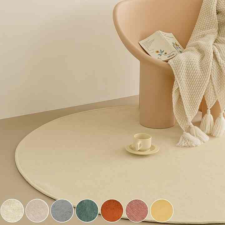 Chenille 円形 防水 ラグ［7色・4サイズ］