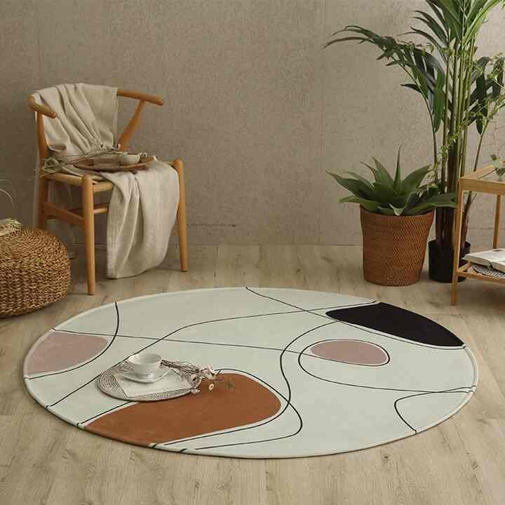 Melly 防水 円形 ラグ［3色・3サイズ］