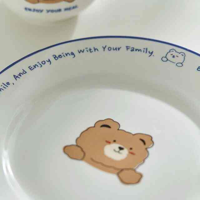 ブルーライン キッチ クマちゃん プレート