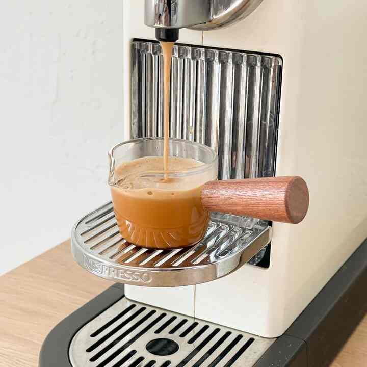 ウッドハンドル付き ガラスショットグラス