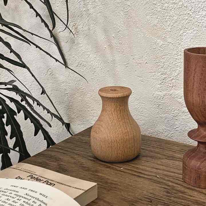 ウッド オブジェ 花瓶 ビンテージ ミニ［6種］