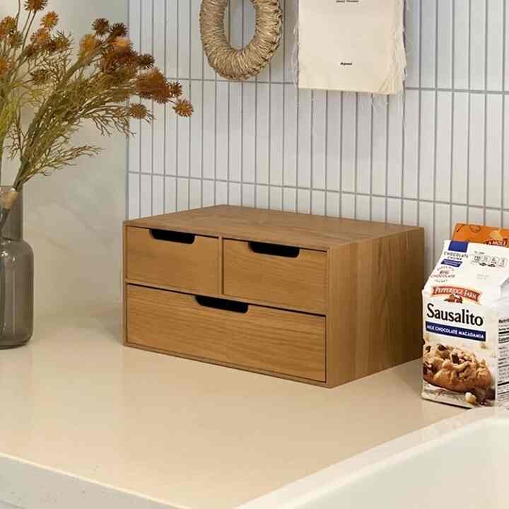 ウッド 2段  収納箱