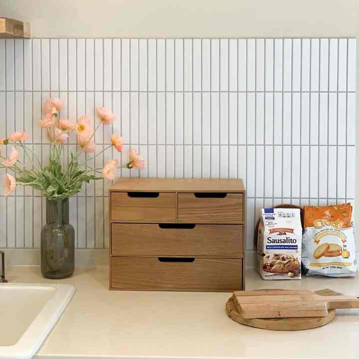 ウッド 3段  収納箱