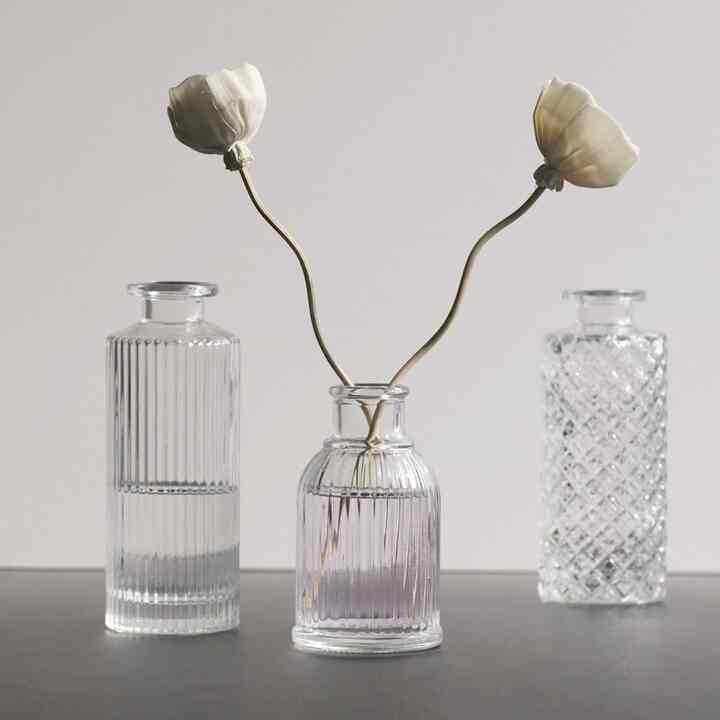 ストライプ ミニ ガラス 花瓶 小 花瓶 A