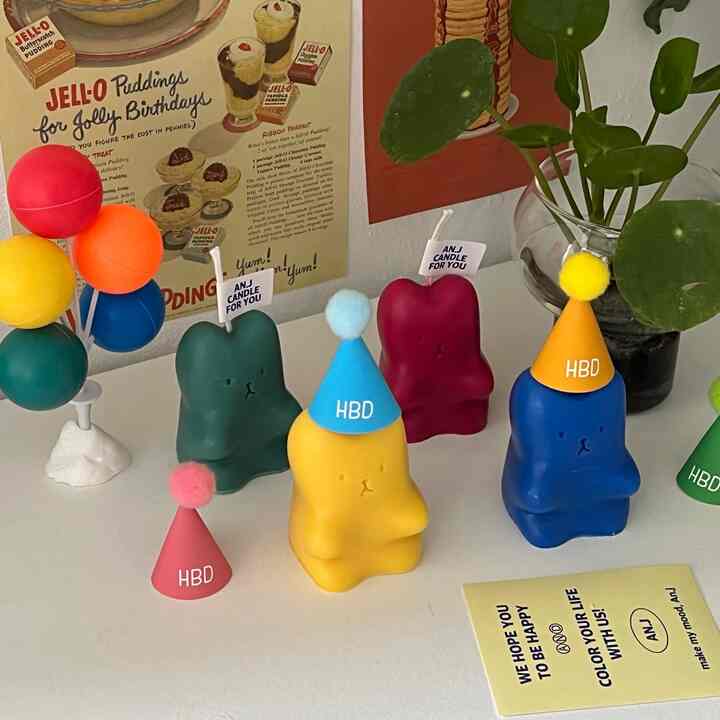 ジェリー ベア キャンドル［4色］