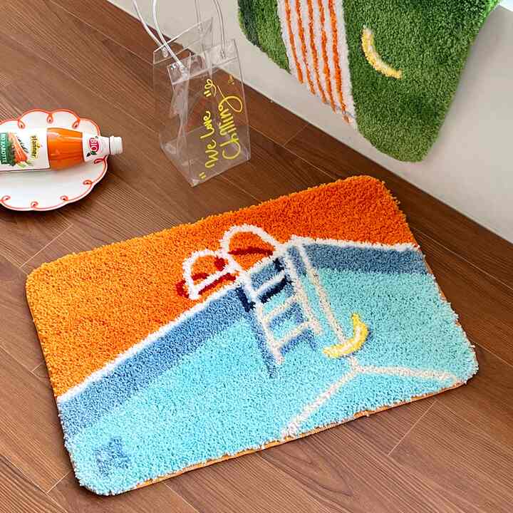 SWIMMING BANANA タフティング ラグ［2色］