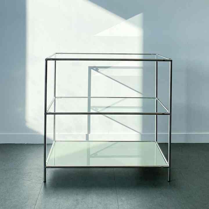 3段 モジュール ガラス ラック 大型