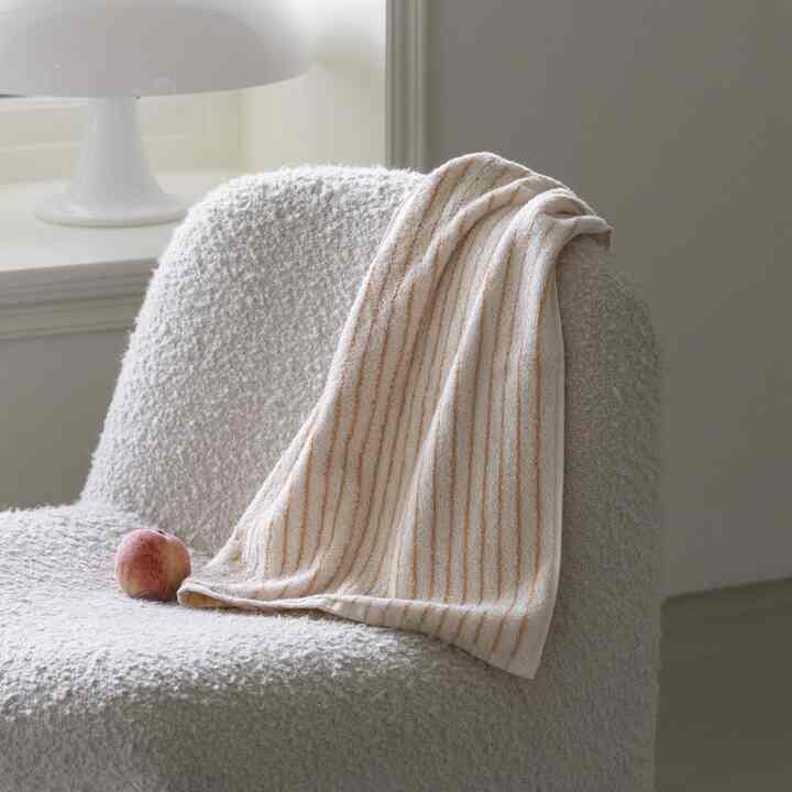 フェイスタオル 2枚 ピーチ ストライプ