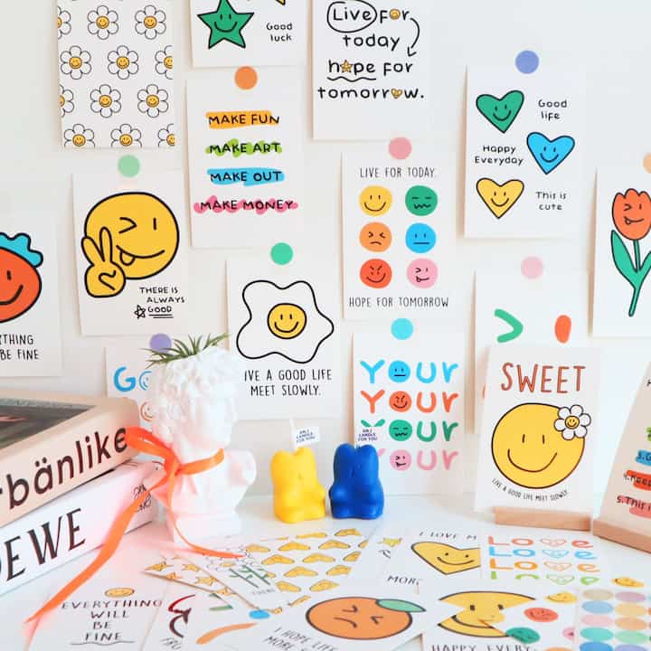 スマイル デー ポストカード シール付き 30枚セット