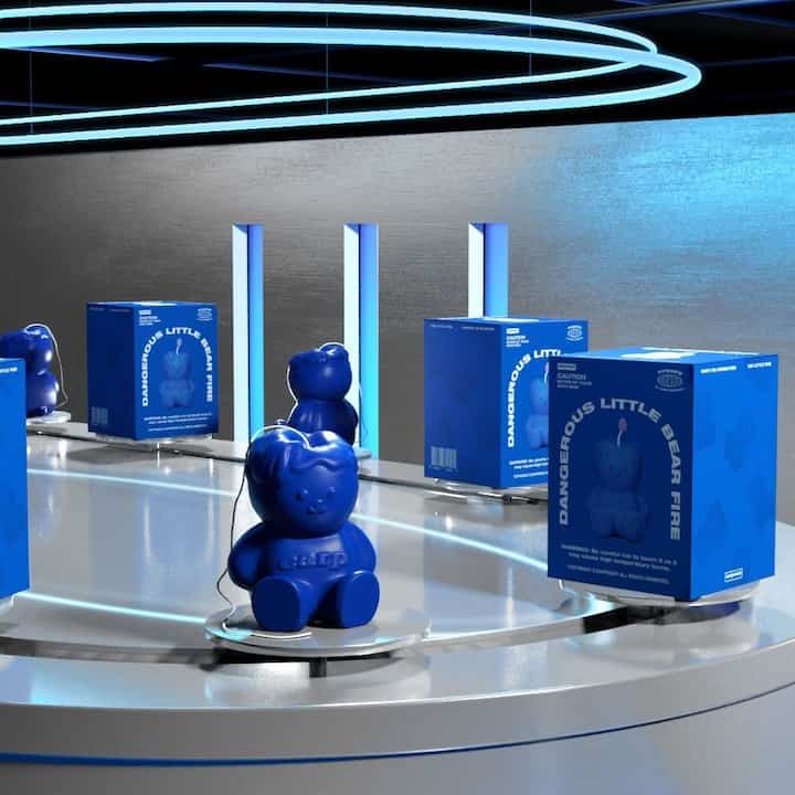 リトル ファイヤー コビーブルー オブジェ キャンドル