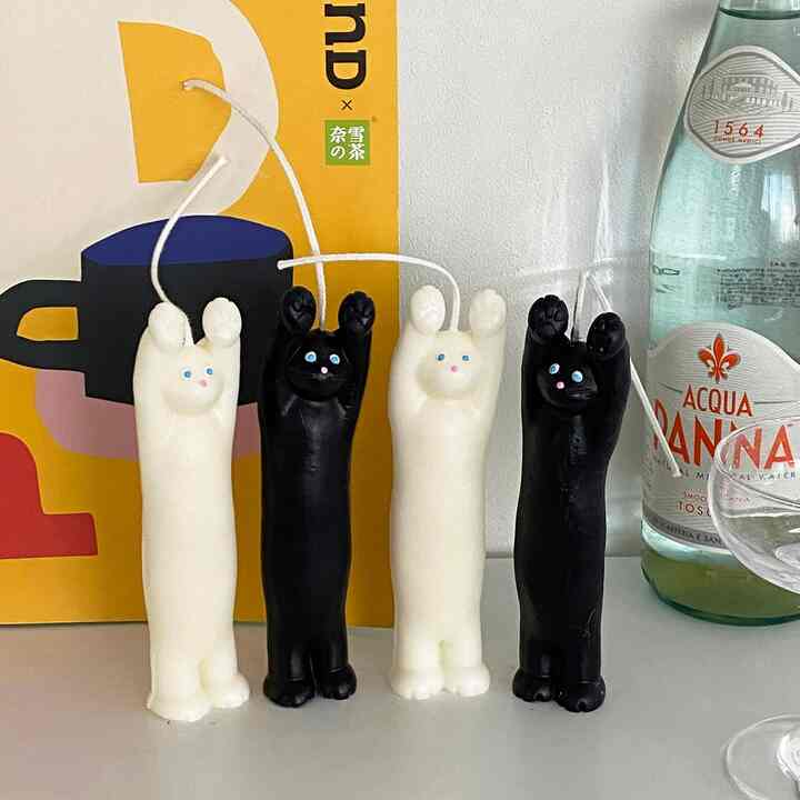 にゃんこ オブジェ キャンドル［2色］