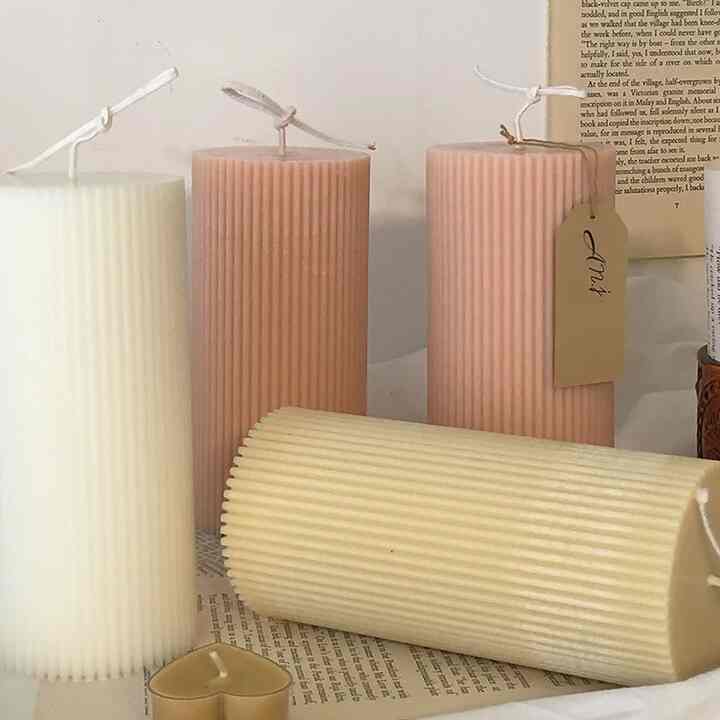 ストライプ 大容量 キャンドル［3色］