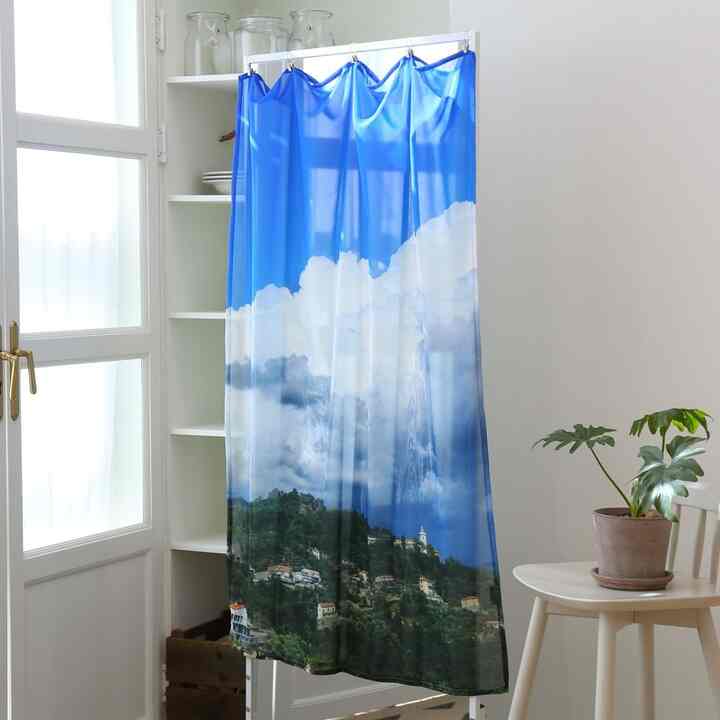 雲 シフォン ファブリック ポスターカーテン