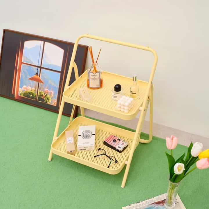 TOMMY スチール 2段 折りたたみラック［2色］