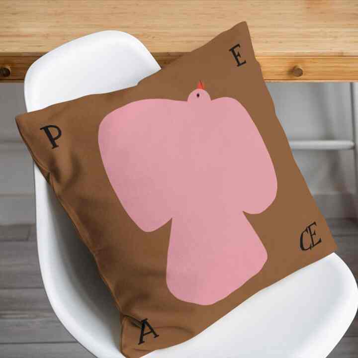 【Olya Tsikhanchuk】Poster peace　アートクッションカバー