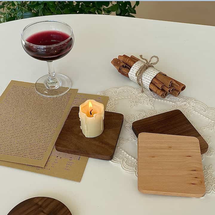 ウッド コースター 正方形［2色］