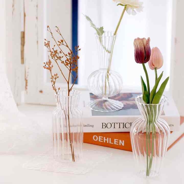 PLEATS ガラス花瓶［3種］