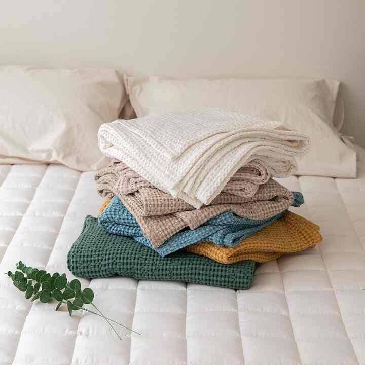 ODE, CATIONIC ワッフル ブランケット［6色・3サイズ］