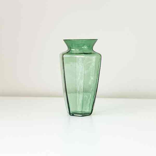 ガラス ヴィンテージ グリーン 花瓶
