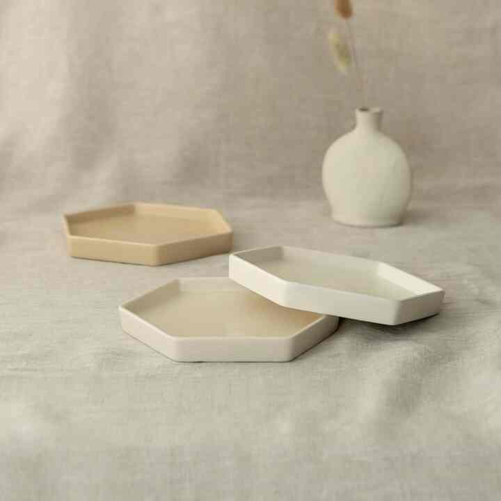 Mariebel 六角形 プレート 18.5cm 2枚セット［3色］