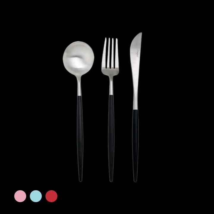 ゴア シルバー ディナー3点セット（スプーン/フォーク/ナイフ）［4色］