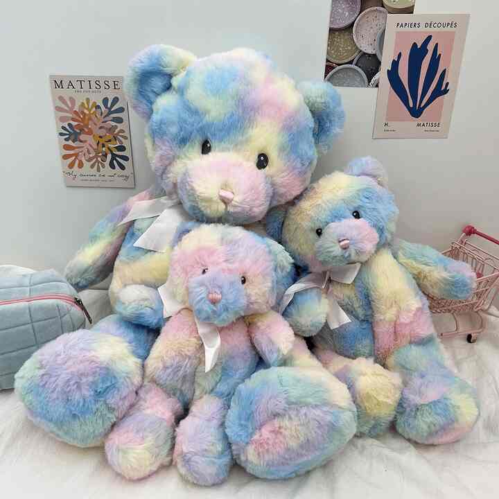 レインボー テディベア［3サイズ］