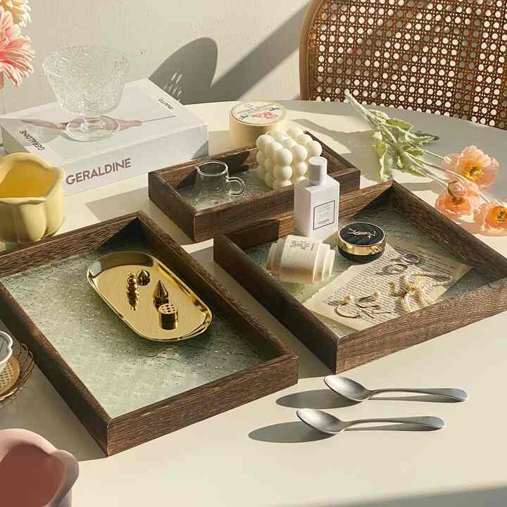 アンティークウッド スクエアトレイ［3サイズ］