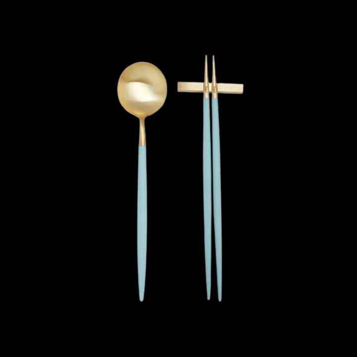 GOA 24k スプーン＆お箸 セット ターコイズ ゴールド