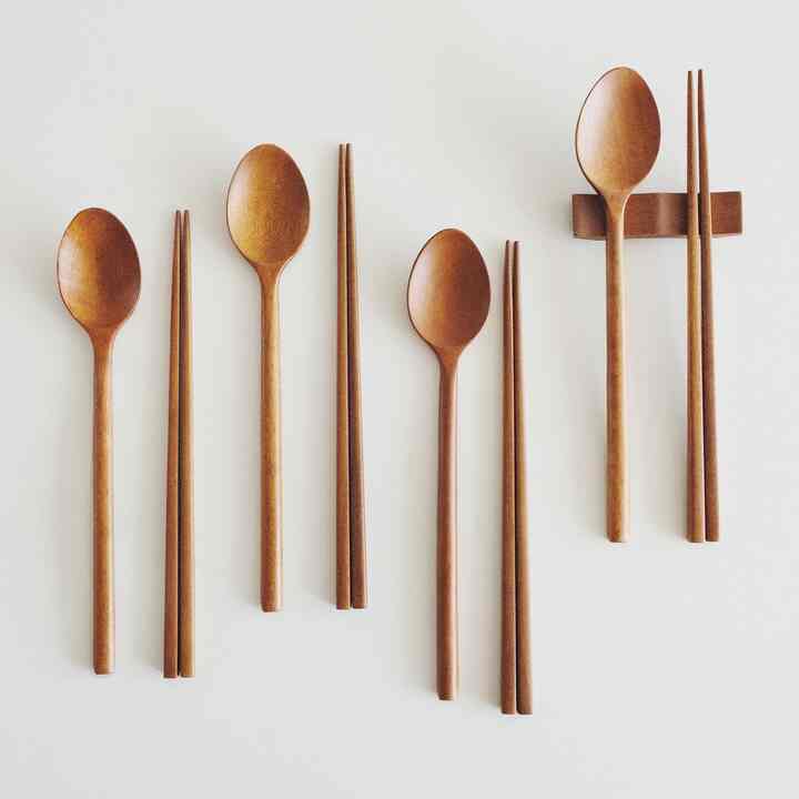 ウッド デザート スプーン+お箸セット
