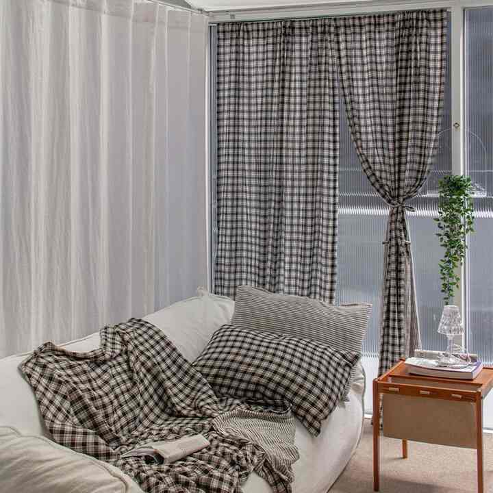 Mono black check カーテン［3サイズ］