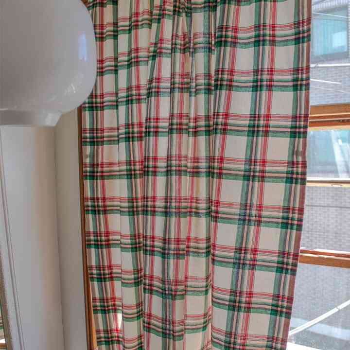 Newtro Winter Brushed グリーン チェック カーテン［3サイズ］