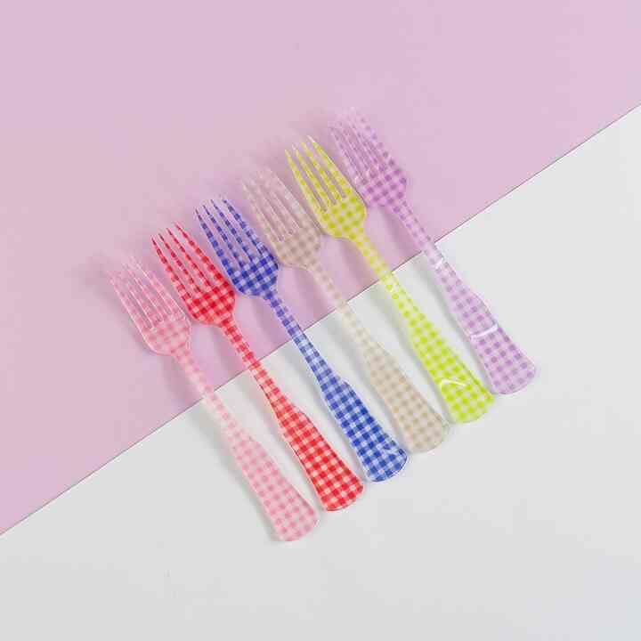 Charm ギンガムチェック ケーキフォーク［6色］
