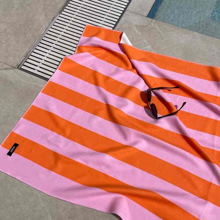 ストライプ ビーチタオル ギフトバッグ付き［10色］