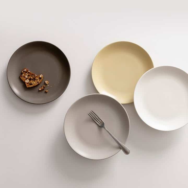 マイルド マット ラウンド プレート L 21.5cm 2点セット［4色］