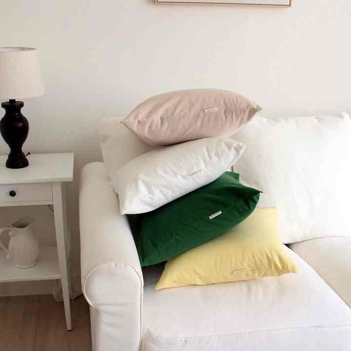 リネン 無地 ソファ クッションカバー［4色］