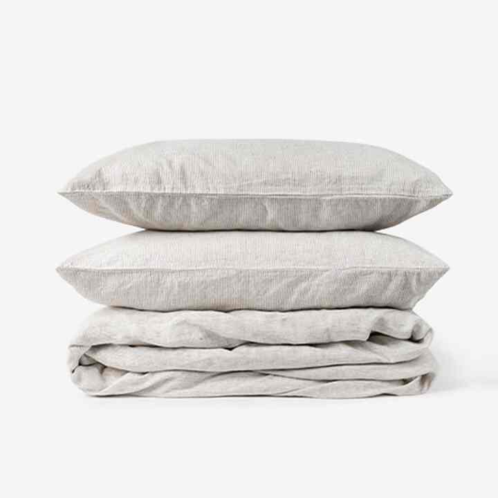 リネン 布団カバーセット PIN STRIPE GREY［3サイズ］