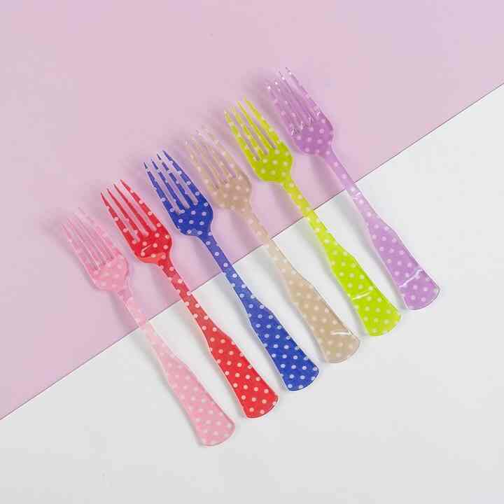 Charm ドット ケーキフォーク［6色］