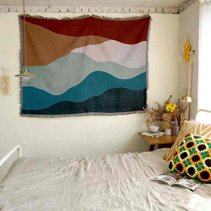 サンジュンサン アート ビンテージ ソファカバー ラグ ブランケット