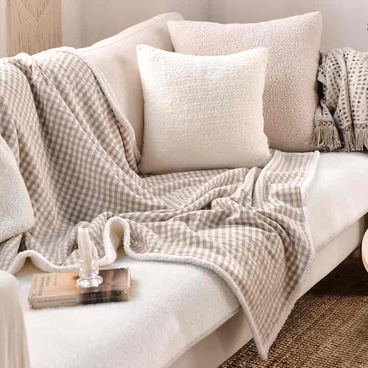 ナチュラル チェック ブランケット［2サイズ］